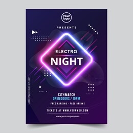 vector iilustration dance club night summer party poster flyer layout template. colorful music disco banner design. - vector