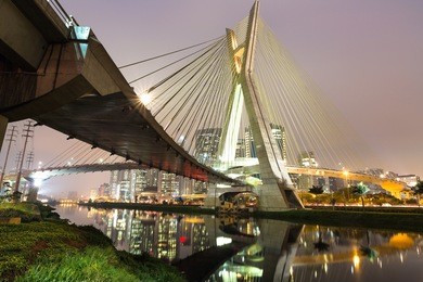 estaiada bridge sao paulo at night - brazil 