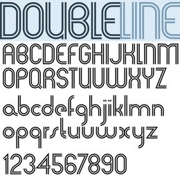 double line retro style geometric font, light version, trendy and stylish letters alphabet. best for use as a headlines in advertising, stylish retro art, graphic designs, posters and web design.
