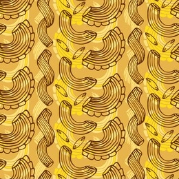 macaroni seamless pattern. pasta sketched background. italian food for menu design. different types of macaroni background