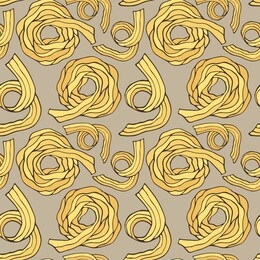 spaghetti fettuccine pattern. seamless pasta background. italian food design