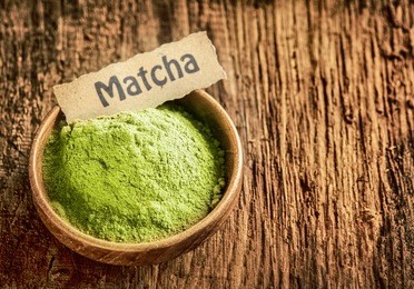 matcha powder masde from ground green tea used as a traditional japanese beverage and as a flavouring and colouring in cooking