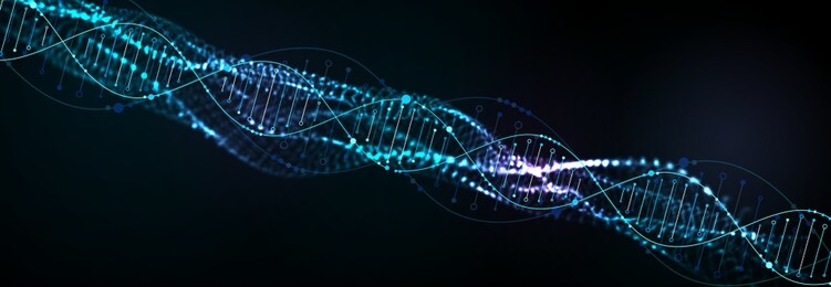 science template, abstract background with a dna molecules. vector illustration.