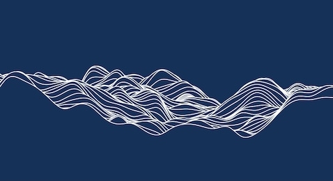 abstract elevation wavy topography strip line for concept about minimal mountain , hill , wave form.