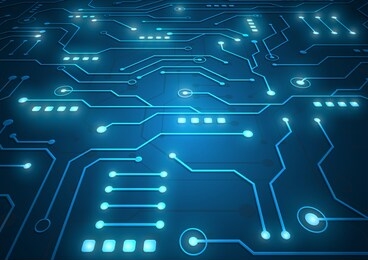 high tech technology geometric and connection system background with digital data abstract