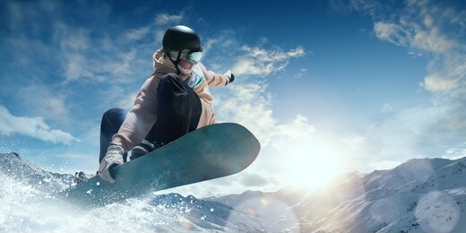 snowboarder in action. extreme winter sports.