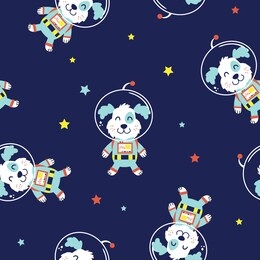 cute astronaut dog pattern design as vector