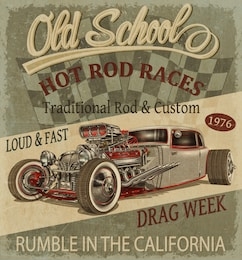 vintage hot rod garage poster.