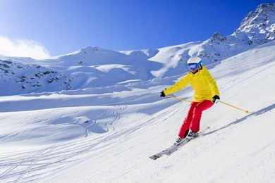 skiing, skier, winter sport - woman skiing downhill