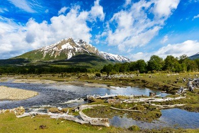 beautiful mountain with snow of ushuaia, province of tierra del fuego, argentina