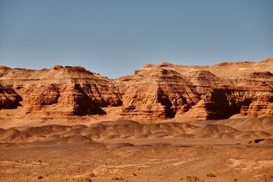 herman cav canyon at sunset. south gobi, mongolia