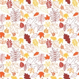 seamless pattern with autumn leaves vector illustration 