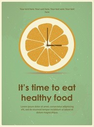 retro poster with citrus for a healthy lifestyle. eps 10