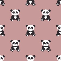 cute sitting panda bear seamless pattern. vector 