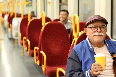 commuter sitting in public transportation