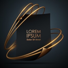 black paper template with golden rings