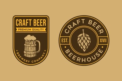 craft beer badge logo design