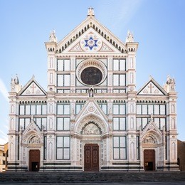 the basilica di santa croce (basilica of the holy cross) - famous franciscan church on florence, italy