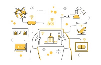 simple 5g line illustration collection
