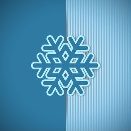 vector christmas blue greeting card with place for text and snowflake.