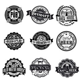 retro set styled label of beer. good as a template of advertisement. 