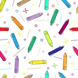 seamless pattern with stationery pencils. modern random colors. ideal for textiles, packaging, paper printing, simple backgrounds and textures.