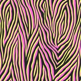 seamless vector black and pink outline zebra fur pattern. stylish wild zebra print. animal print background for fabric, textile, design, cover, advertising banner etc. 10 eps design.