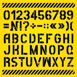 letters and numbers painted stencils