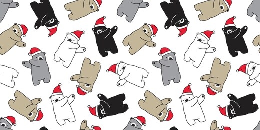 bear seamless pattern polar illustration christmas cartoon