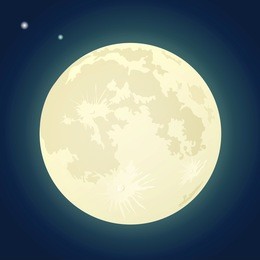 full moon on a dark blue sky. vector illustration
