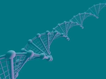 dna chain. abstract scientific background. beautiful illustraion. biotechnology, biochemistry, genetics and medicine concept. 3d rendering