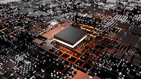 abstract central computer processors concept. 3d illustration. conceptual cpu on circuit board - pcb