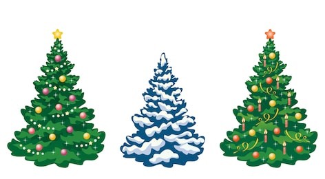 vector collection of cartoon christmas trees