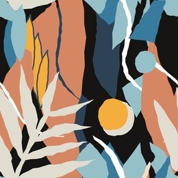 seamless background. vector floral header in tropical style. modern graphic design