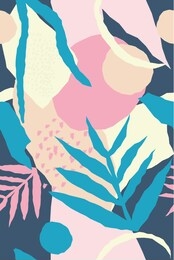 seamless background. vector floral header in tropical style. modern graphic design