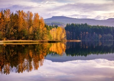lake padden showing off an autumn sunrise