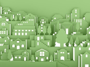 city night concept on green