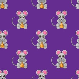 cute mouse vector illustration isolated seamless pattern