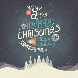christmas greeting card. merry christmas lettering