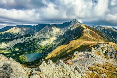 mountain peaks in the autumn. tatra mountains in poland. view from kasprowy wierch