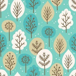 seamless pattern with winter forest