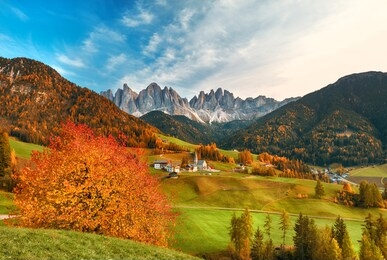 beautiful landscape of italian dolomites - santa maddalena
