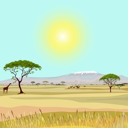 african mountain idealistic landscape