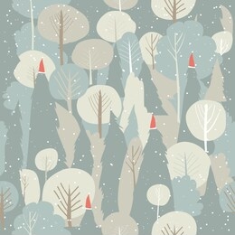 seamless vector winter forest pattern. christmas background