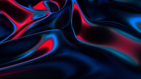 3d render, abstract background, holographic foil, iridescent texture, waving cloth, ripples, metallic reflection.