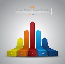 vector 3d line arrow business concepts with icons / can use for infographic / loop business report or plan / modern template / education template / business brochure / system diagram / printing / web