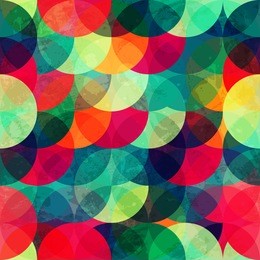 colorful circle seamless pattern with grunge effect