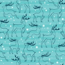 seamless texture for the christmas decor with the image of deers