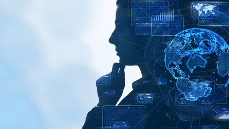 ai (artificial intelligence) concept. communication network.