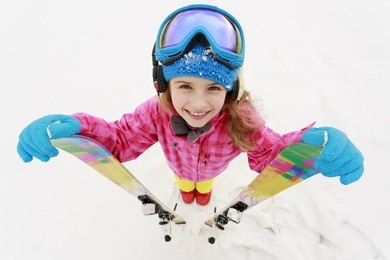 ski, skier, winter sports - portrait of happy young skier